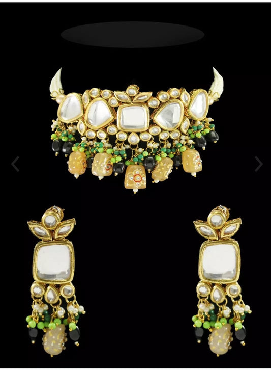 Gold Plated Necklace With Earrings
