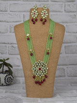Gold Plated Long Necklace With Earrings