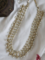 Gold Plated Layered Pearl And Kundan Necklace