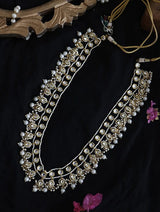Gold Plated Layered Pearl And Kundan Necklace