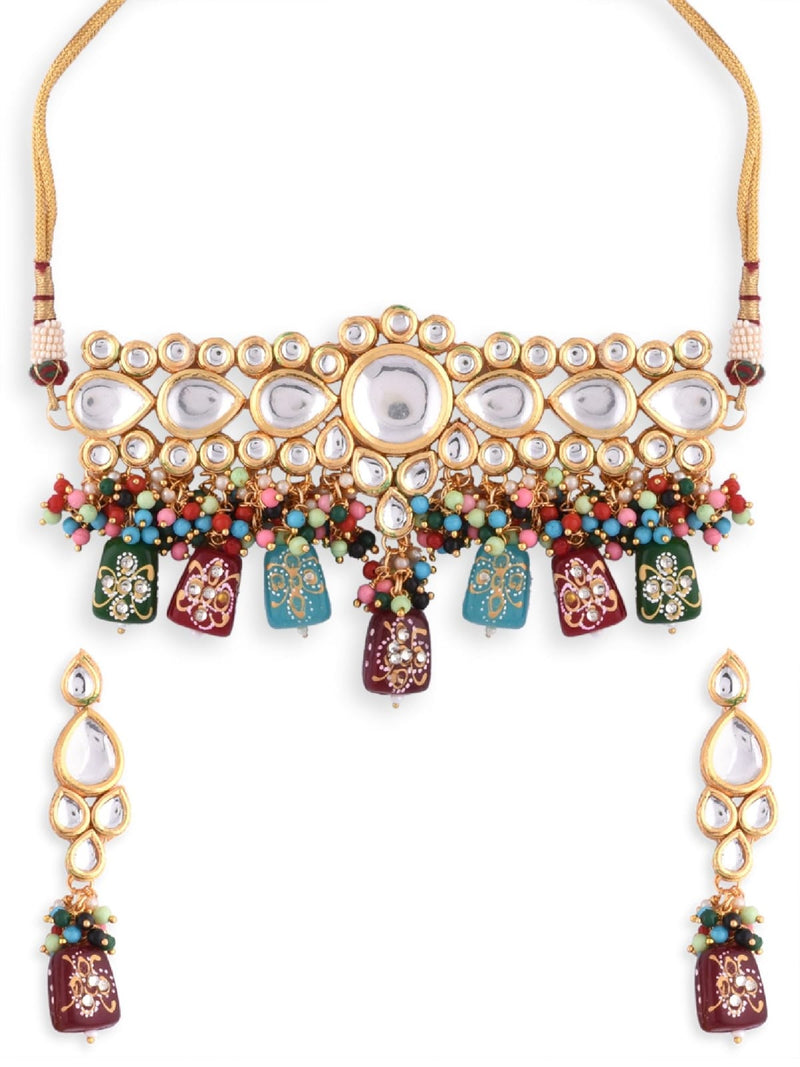 Gold Plated Pearl And Kundan Necklace