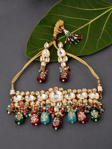 Gold Plated Pearl And Kundan Necklace