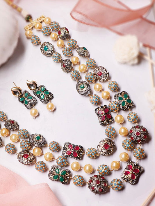 Victorian Semi Precious Layered Necklace Set