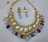 Gold Plated Kundan Wedding Necklace Set