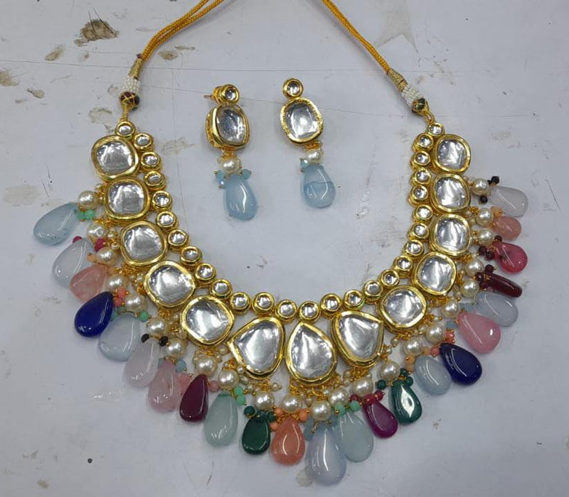 Gold Plated Kundan Wedding Necklace Set
