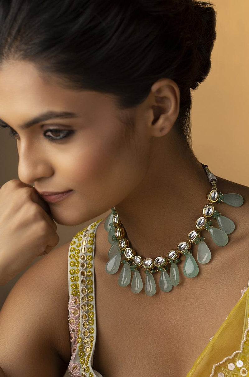 Bollywood Inspire Kundan Choker Necklace Set