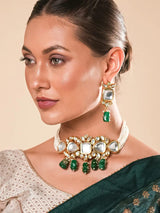 Gold Plated Kundan Necklace Set