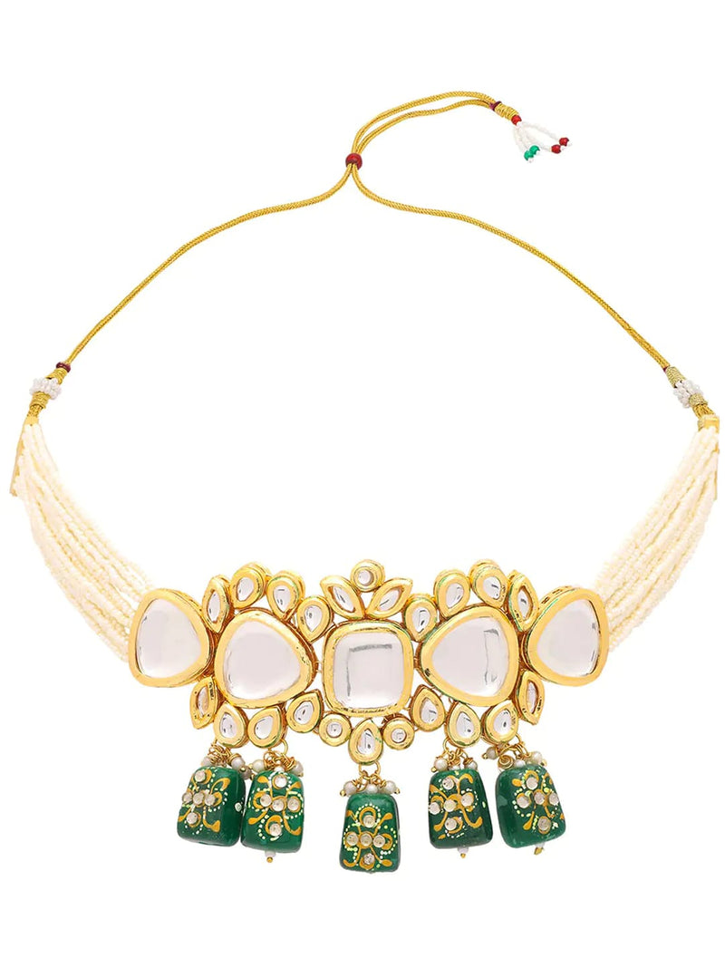 Gold Plated Kundan Necklace Set