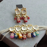 Gold Plated Kundan Necklace Set