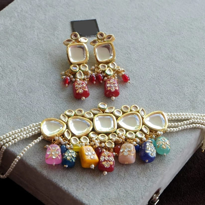 Gold Plated Kundan Necklace Set