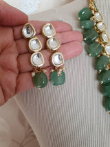 Gold Plated Kundan Necklace With Earring