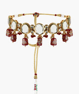 Gold Plated Kundan Necklace With Earring