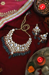 Gold Plated Pearls Kundan Embellished Necklace