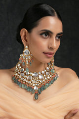 Gold Plated Pearls Kundan Embellished Necklace