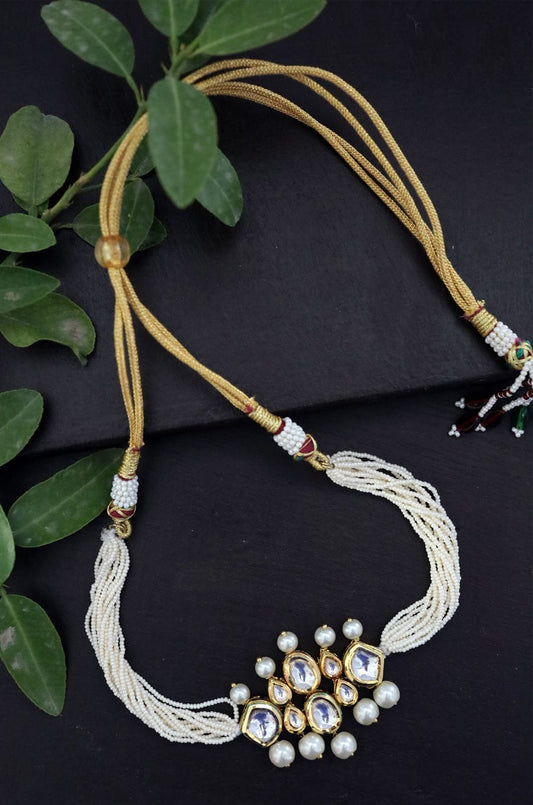 Gold Plated Kundan Pearl Choker
