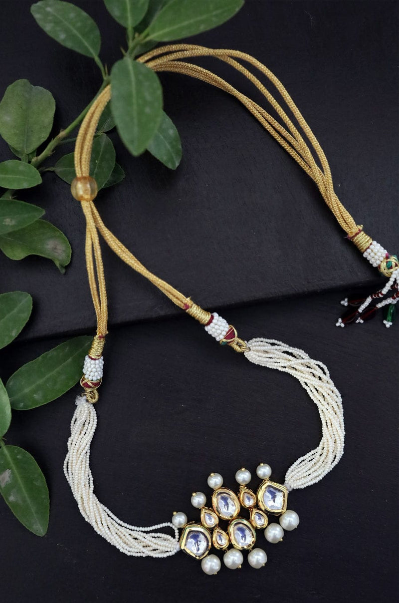 Gold Plated Kundan Pearl Choker