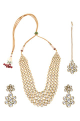 Gold Plated Pearls Kundan Embellished Necklace