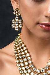 Gold Plated Pearls Kundan Embellished Necklace