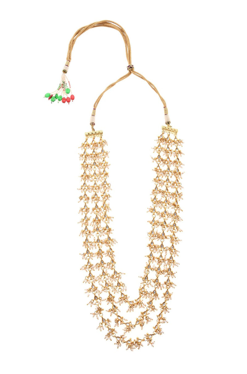 Gold Plated Pearls Kundan Embellished Necklace