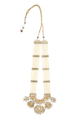 Gold Plated Pearls Kundan Polki Embellished Necklace