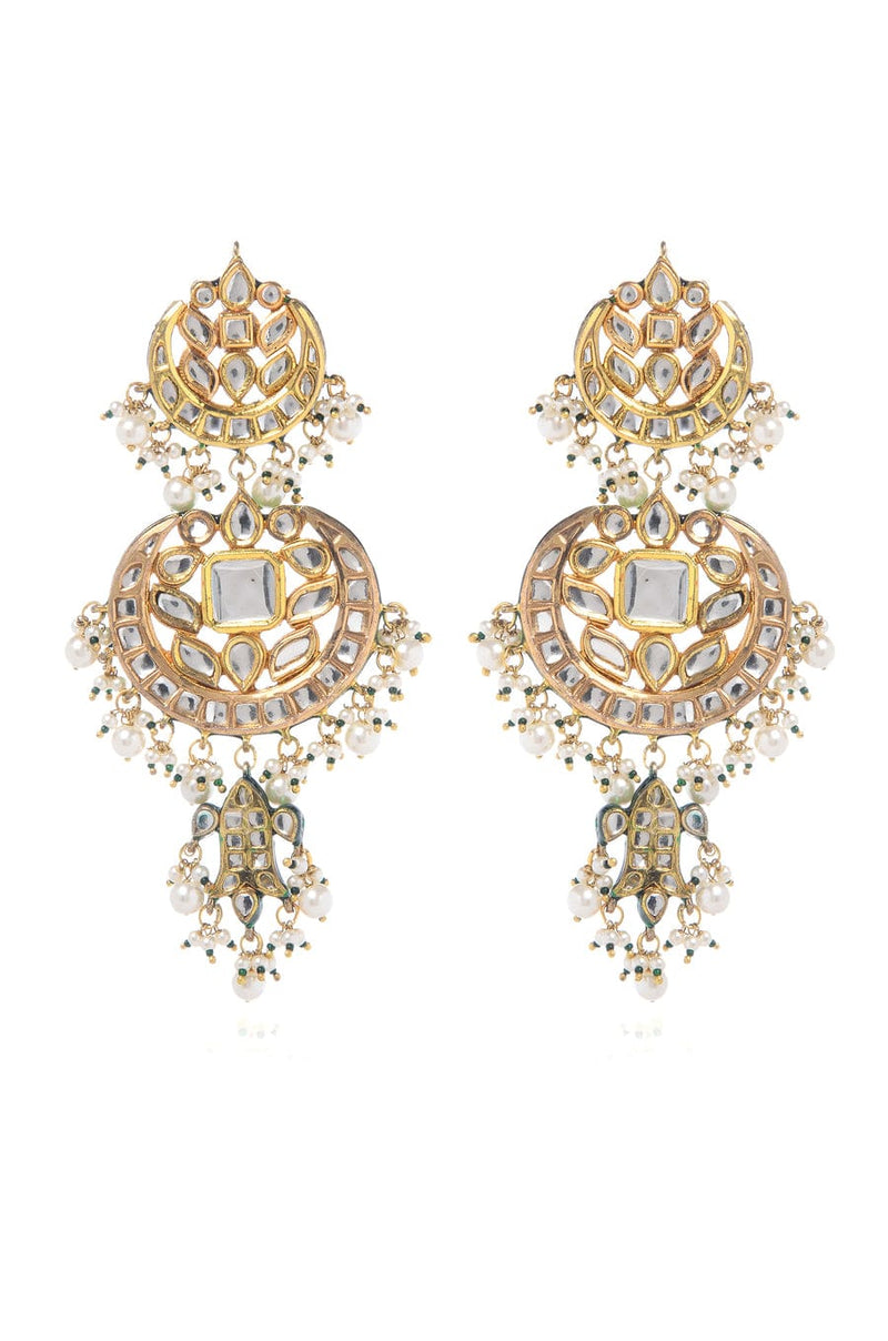 Gold Plated Pearls Kundan Polki Embellished Necklace