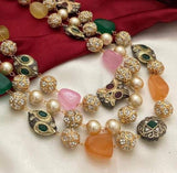 Diya Neck Layer Long Multicolor Necklace