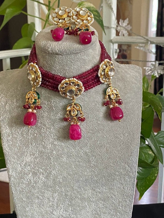 Gold Plated Kundan Choker Set