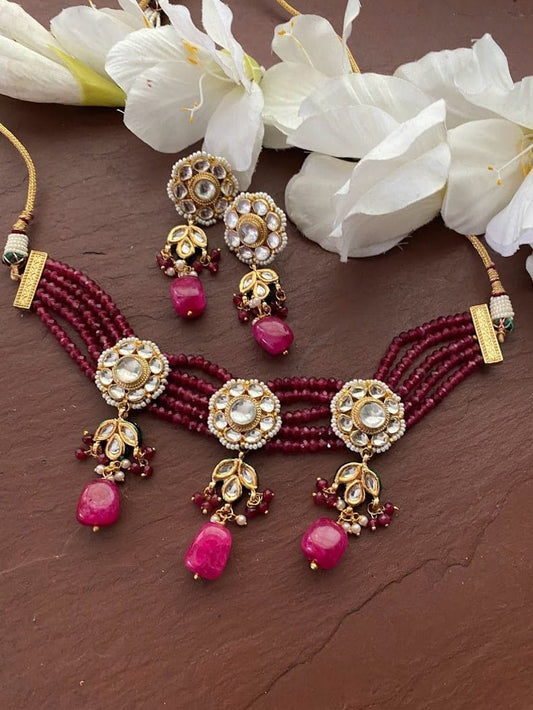 Gold Plated Kundan Choker Set