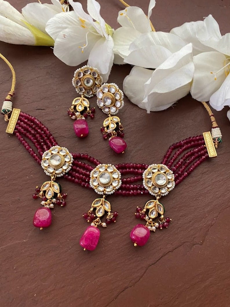 Gold Plated Kundan Choker Set