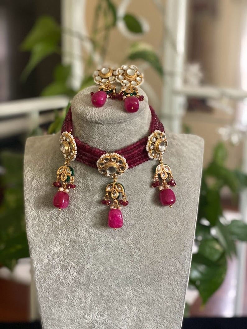 Gold Plated Kundan Choker Set