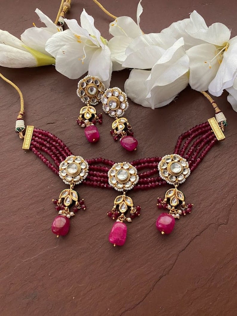 Gold Plated Kundan Choker Set