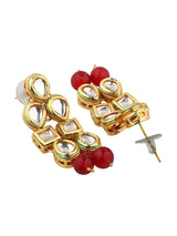 Gold-Plated Jewellery Set With Red Pearl