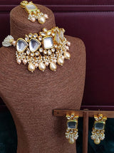 Gold Plated Kundan Polki Necklace Set