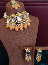 Gold Plated Kundan Polki Necklace Set