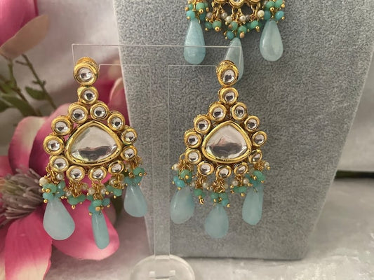 Gold Plated Bridal Kundan Polki Choker Necklace Set