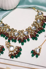 Gold Plated Bridal Kundan Polki Choker Necklace Set