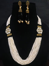 Gold Plated Kundan Stone & Beads Necklace Set