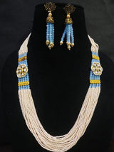 Gold Plated Kundan Stone & Beads Necklace Set