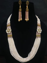Gold Plated Kundan Stone & Beads Necklace Set