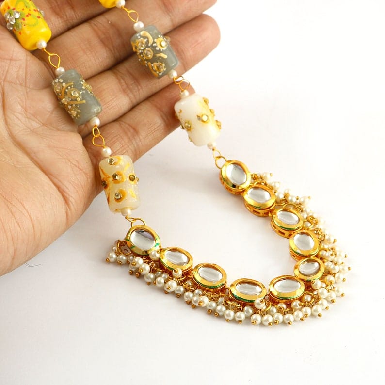 Gold Plated Kundan Necklace Set