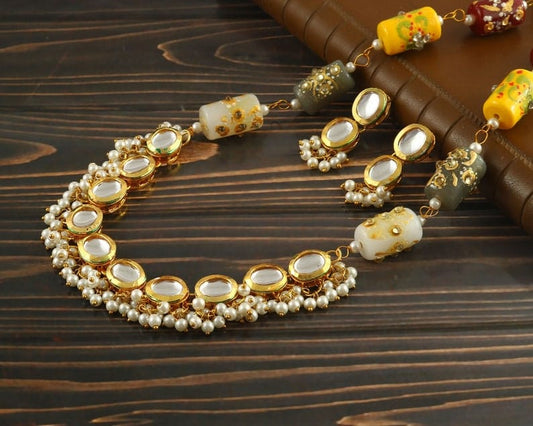 Gold Plated Kundan Necklace Set