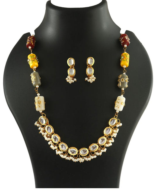 Gold Plated Kundan Necklace Set