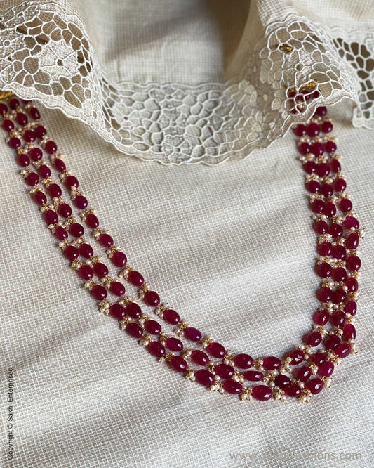 Gold Tone Beaded Layered Necklace