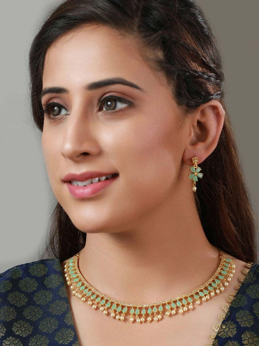 Gold Plated Ad StoneNecklace Set