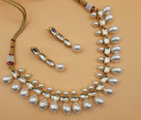 Gold Plated Kundan Pearl Necklace Set