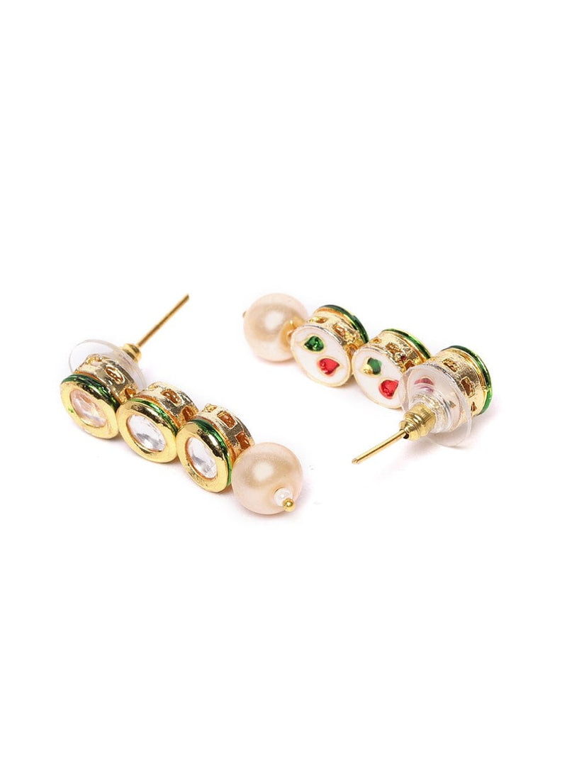 White Beads Kundan Gold Plated Jewellery Set