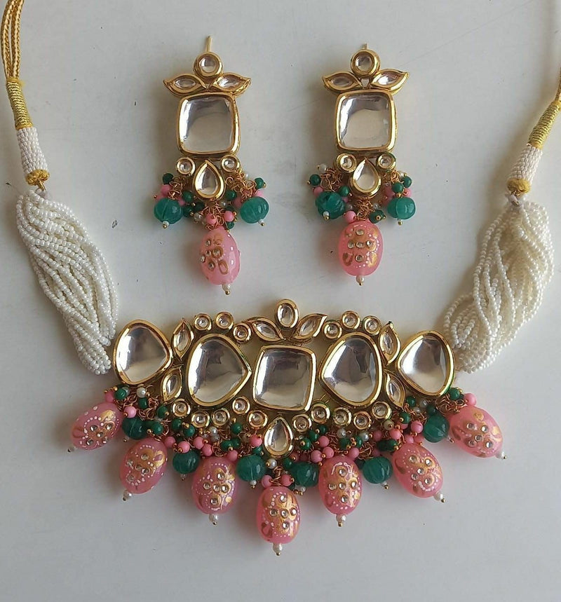 Gold Plated Kundan Necklace Set