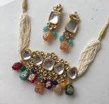 Gold Plated Kundan Necklace Set