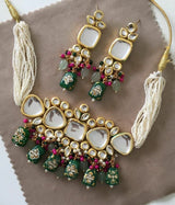 Gold Plated Kundan Necklace Set