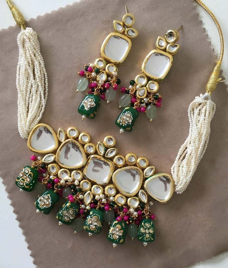 Gold Plated Kundan Necklace Set
